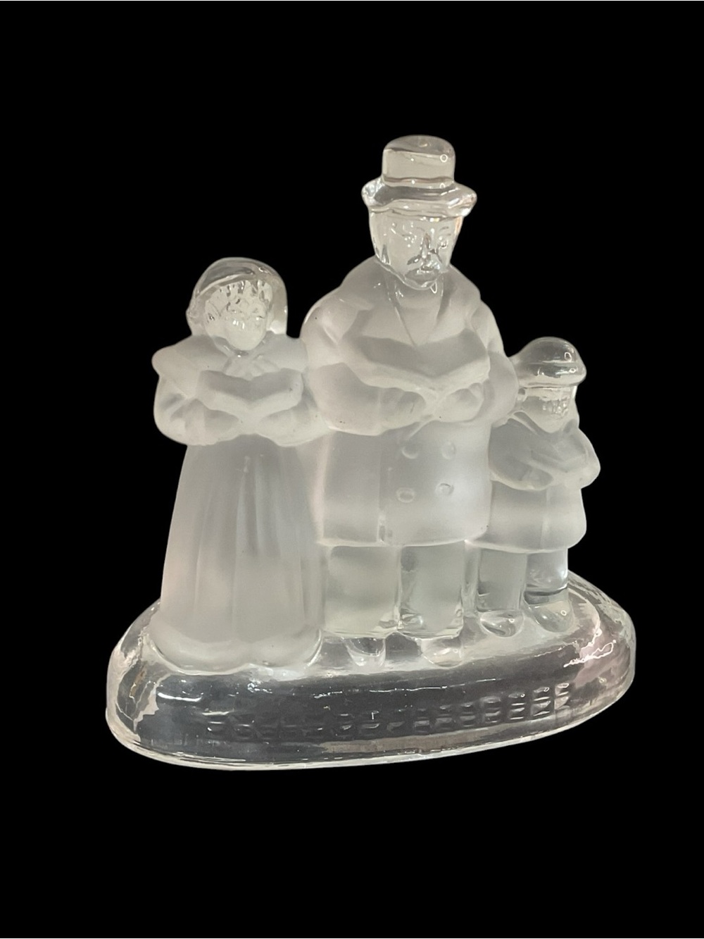 Timeless Treasures Frosted Glass Christmas Carolers Votive Candle Holder